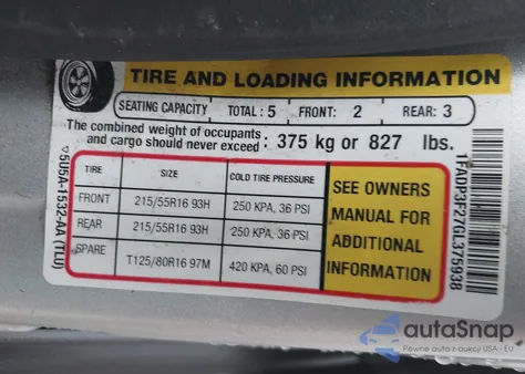 2016 Ford Focus Se z USA, uszkodzony, nr VIN 1FADP3F27GL375938